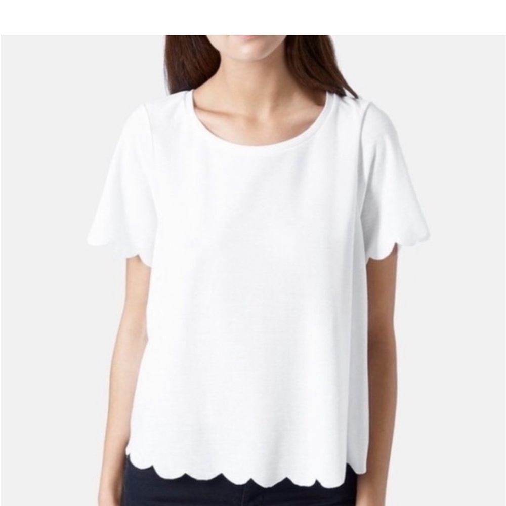 Topshop White Boxy Short Sleeve Tee. Size 6
